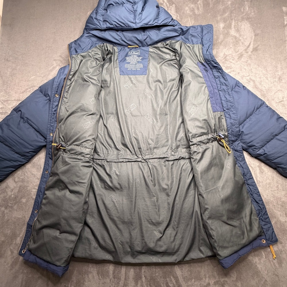 LL Bean Mountain Classic Down Parka Womens Sz M Navy Puffer Coat Outdoor Winter - Picture 7 of 13